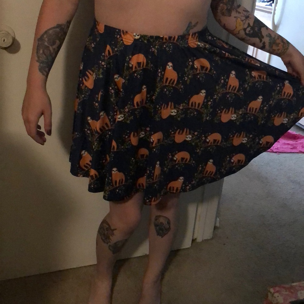 Sloth print skirt